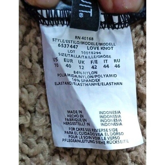 Miraclesuit Warp Speed Love Knot Tankini Swim Top Size 10  Black White Underwire - Picture 6 of 9